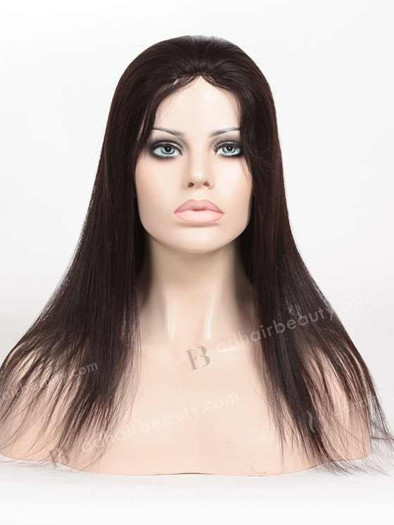 In Stock Malaysian Virgin Hair 16" Light Yaki Natural Color Full Lace Glueless Wig GL-03034